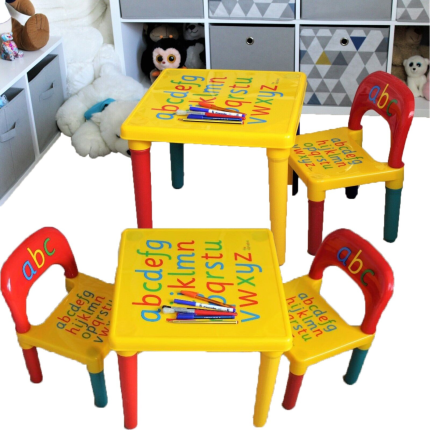 ABC TABLE AND CHAIR SET Alphabet Childrens Plastic - Kids Toddlers Childs - Gift