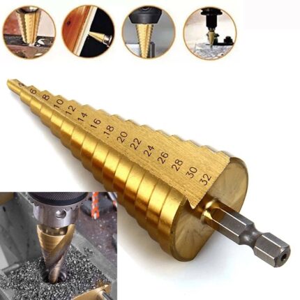 Steel Cone Drill for 1X Large HSS Titanium Bit Hole Cutter 4-32mm wood plastic