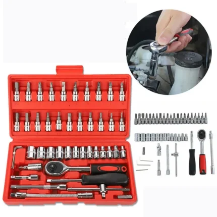 Socket Set Wrench Set 46PCS _1/4" Drive Ratchet Bit Set Wrench Torx Hex Tool Kit