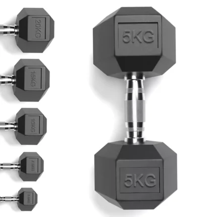 Home Weights Set Gym Hex Dumbbells Rubber Encased Cast Iron Weights Set Gym Fitness Sports