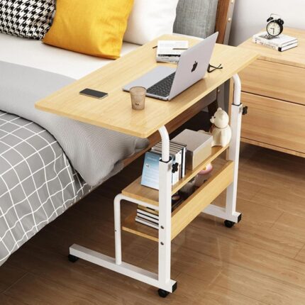 Laptop Desk Table Adjustable Height Mobile Rolling and Computer PC Overbed Disk