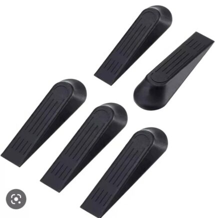 DOOR STOPER 1-5x BLACK DOOR WEDGE WEDGES STOPS STOPPER HOME OFFICE UK