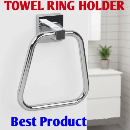 Chrome Towel Ring Holder Wall Mounted Modern Bathroom Rail