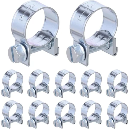 10x Mini Fuel Line Hose Clips Jubilee Clamps Petrol Diesel Radiator