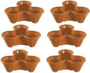 Set of 6 Stacking Trio Garden Planter Pots for Strawberries & Herbs