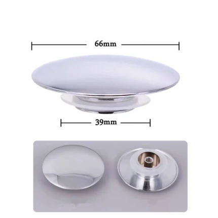 66mm Chrome Pop Up Basin Waste Plug for Bathroom Sinks