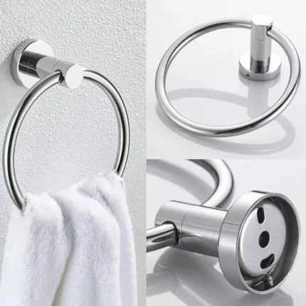 Stainless Steel Hand Towel Ring Holder Wall Mounted Bathroom Rail