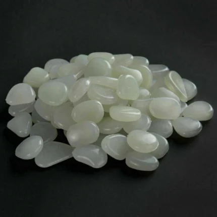100PC Glow In The Dark Pebble Stones for Garden Paths & Flower Beds
